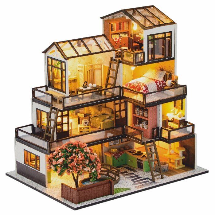 Конструктор деревянный интерьерный Уютный отель MiniHouse - фото 1