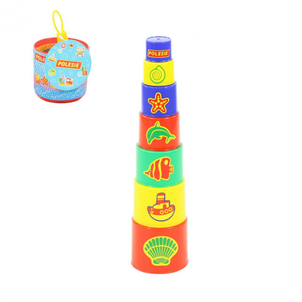 Пирамидка занимательная №3 7эл. в сетке - фото 1