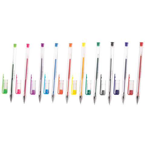 Ручки гелевые 10цв. ПИФАГОР - миниатюра 2