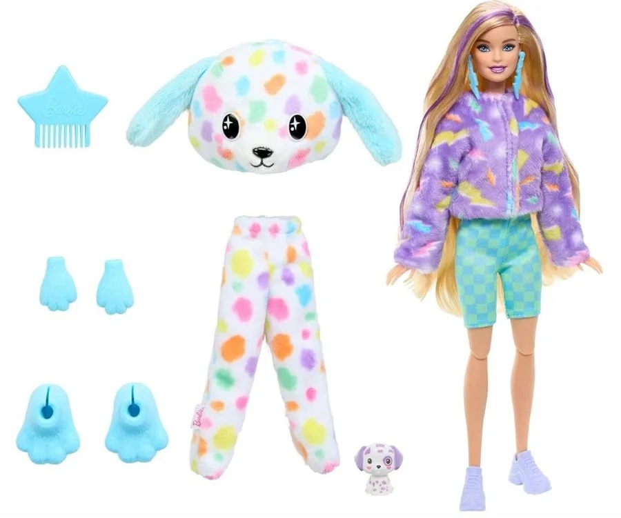 Кукла Барби в косюме цветной собаки с сюрпризами HRК37 - миниатюра 2