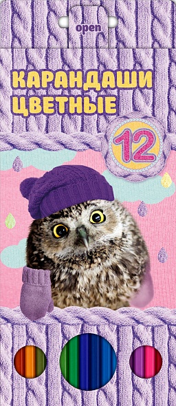 Карандаши 12 цв. Милашки Hatber - фото 1