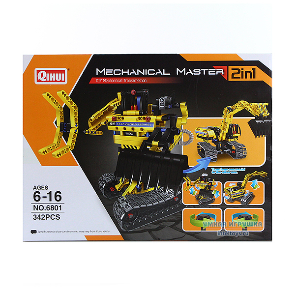 Констр. QIHUI Экскаватор и робот 342дет. - миниатюра 2