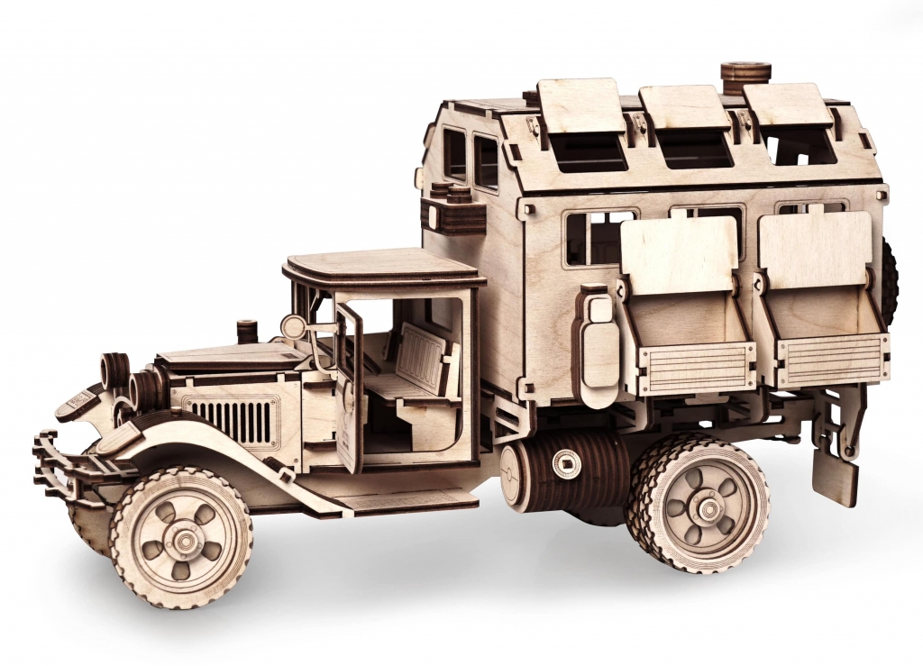 Конструктор деревянный 3D Фургон полуторка - фото 1