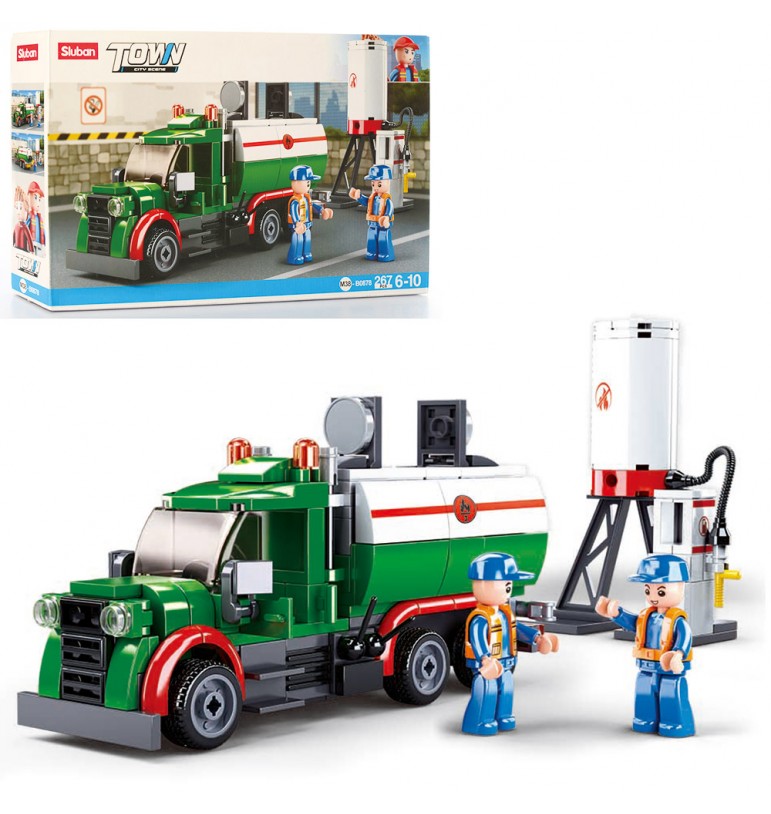 Конструктор СЛУБАН Бензовоз 267 дет. 0912643/М38-В0878 - миниатюра 2