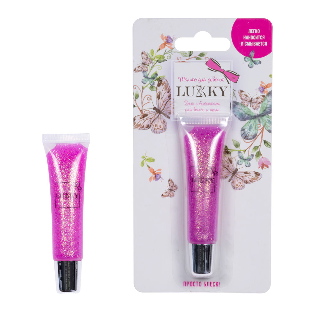 Гель для волос и тела роз. с блест. Lukky - фото 1