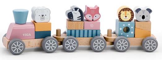 Конструктор - каталка Поезд 15 дет. цвет пастель VIGA - фото 1