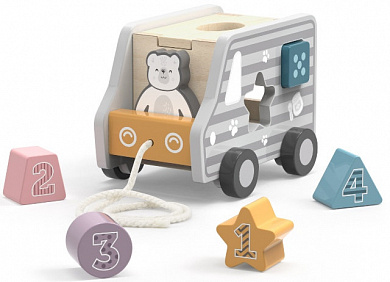 Сортер - каталка Машинка цвет пастель VIGA - фото 1