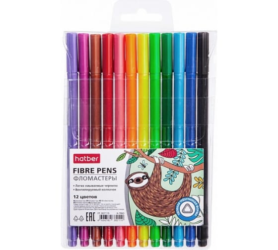 Фломастеры 12цв. трехгран. Hatber - фото 1