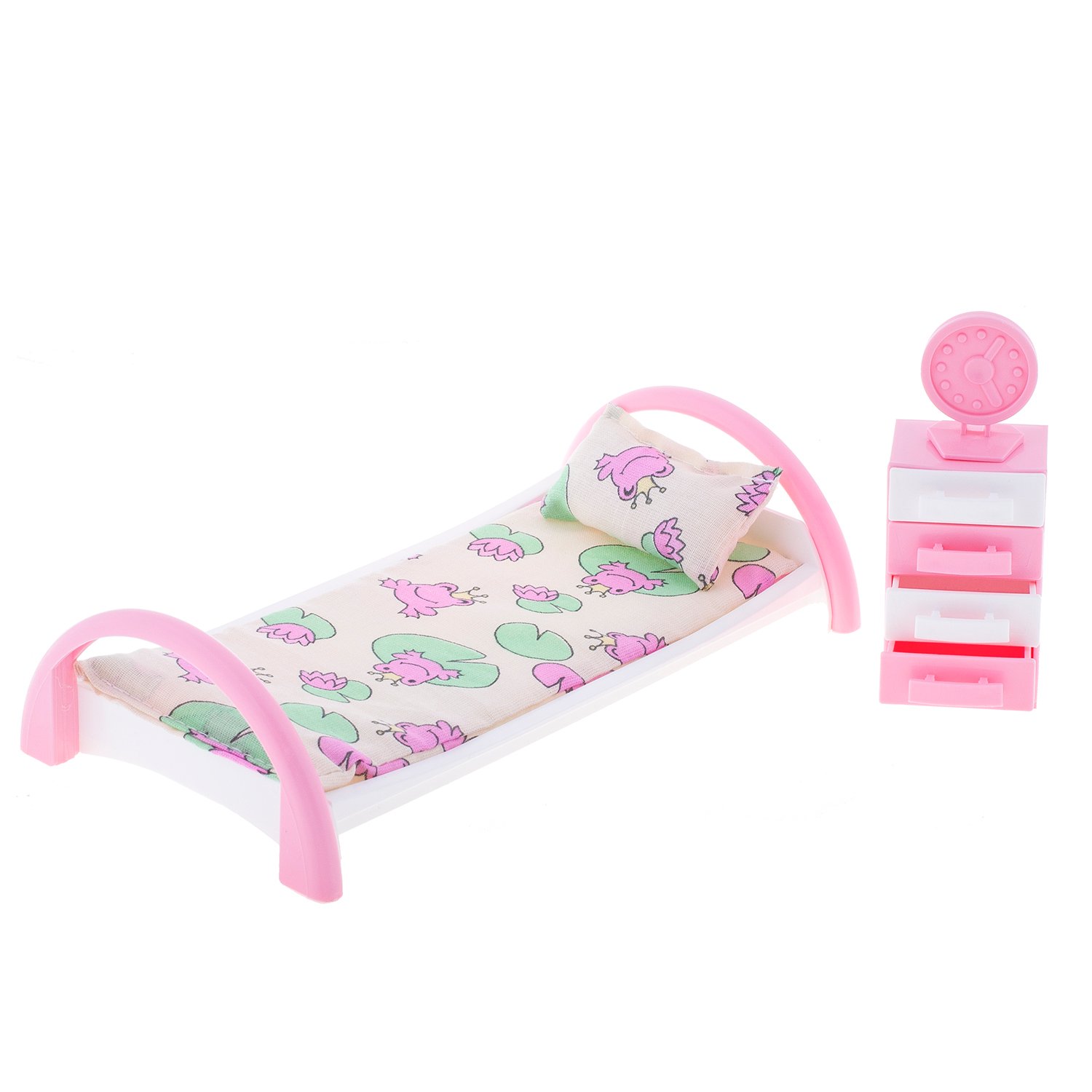 Мебель для кукол Кровать с тумбочкой Кристина - фото 1