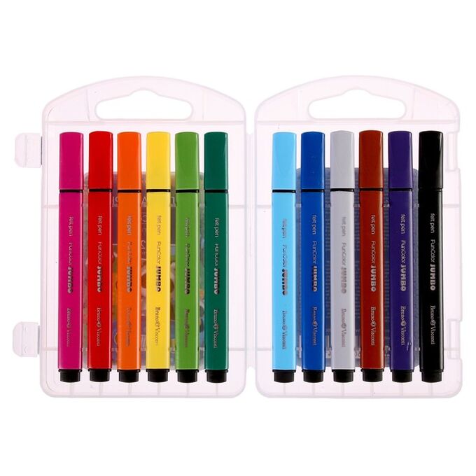 Фломастеры 12цв. JUMBO в пенале Bruno Visconti - миниатюра 2