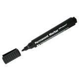  Маркер перманент. черный 2мм. (12) - фото 1