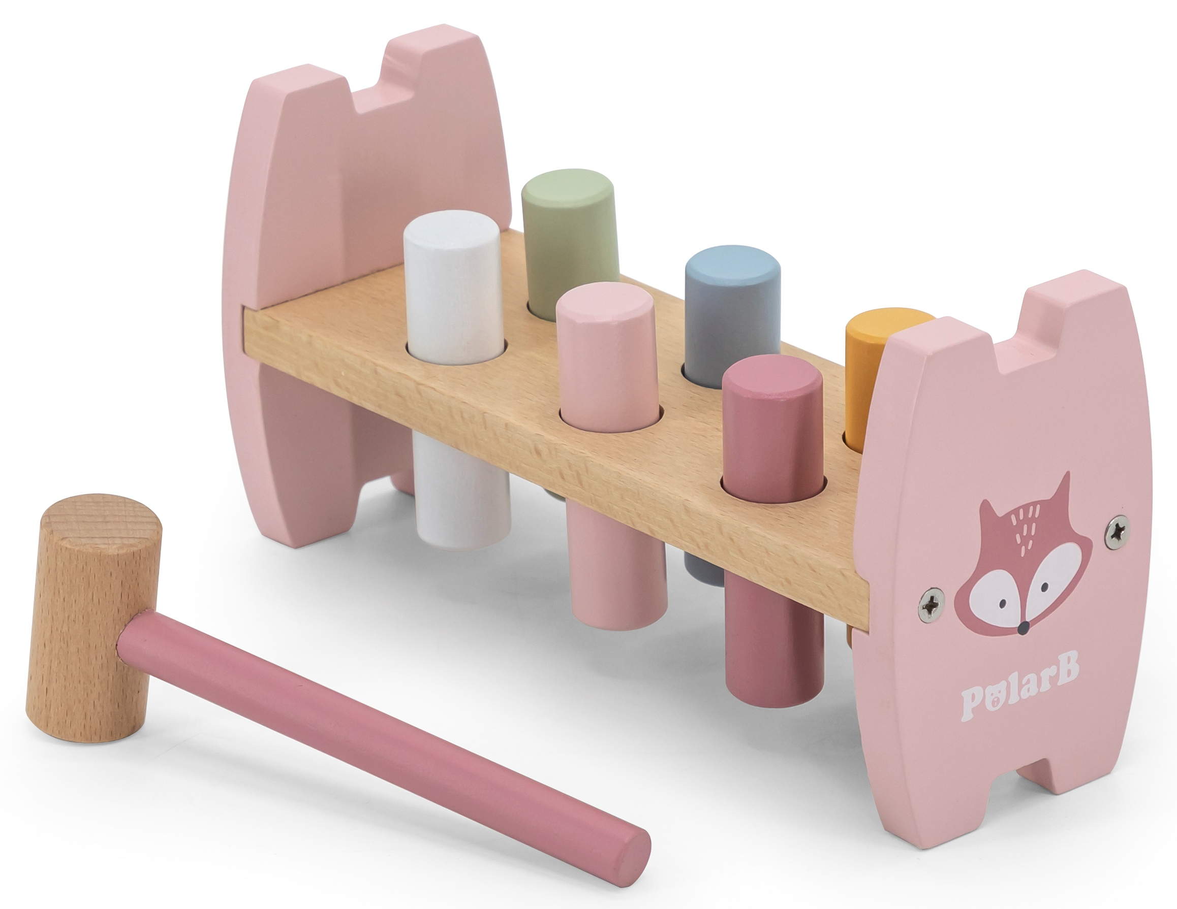 Стучалка - забивалка деревянная Лисичка цвет пастель VIGA - фото 1