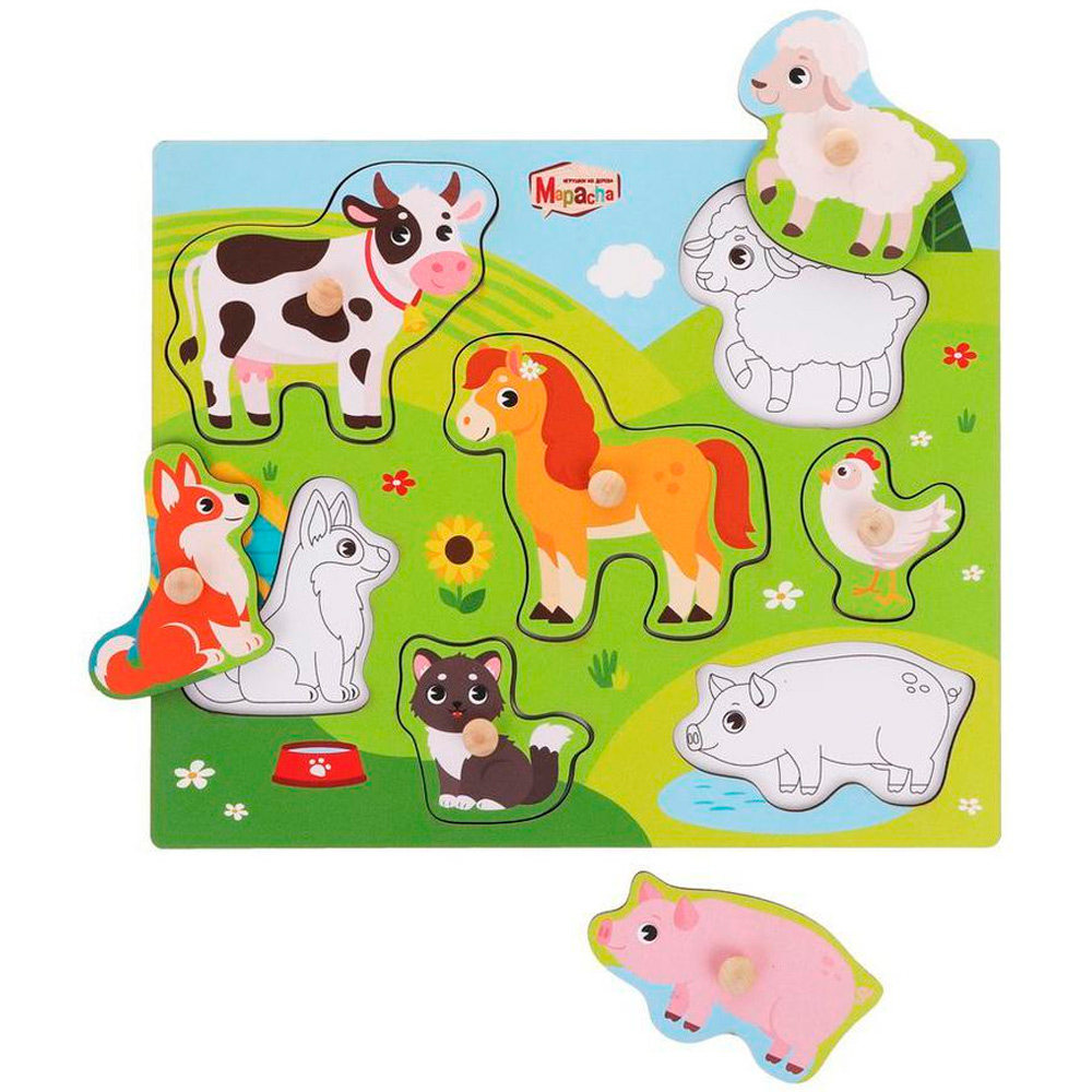 Пазл деревянный Ферма вкладыши Mapacha - фото 1