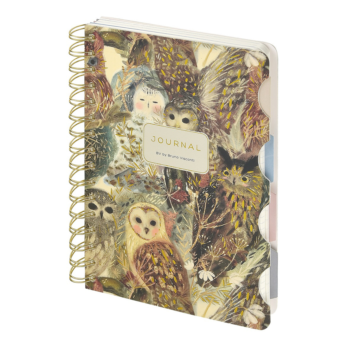 Блокнот А5 120л на гребне Art Journal Волшебные совы Bruno Visconti - фото 1