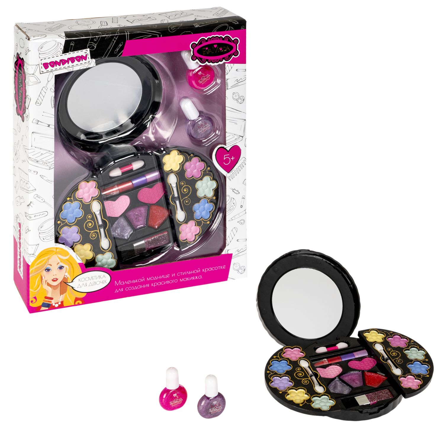 Косметика для девочек (косметичка, тени, блеск, помада) Bondibon - миниатюра 3