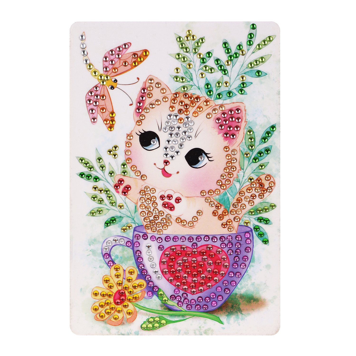 Картина стразами 10*15 Котенок в чашке - миниатюра 2