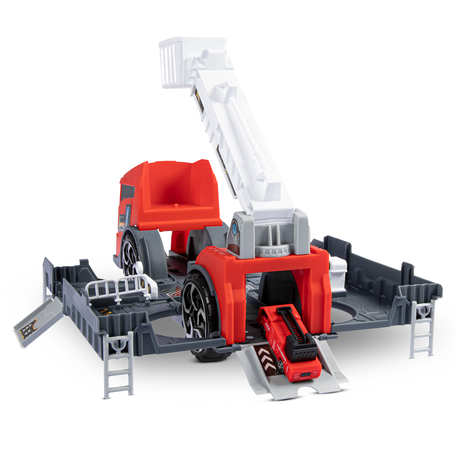 Парковка - Автовоз Пожарный 6 машин, вертолет, кабина-минитрек в/к - миниатюра 4