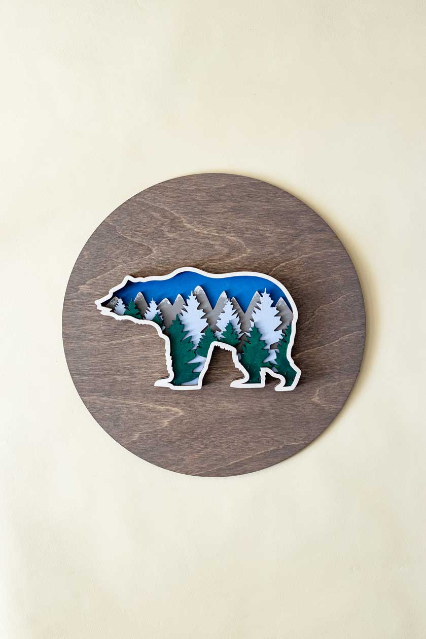 Роспись по дереву Медведь - ночник серия Лес Dobrika - фото 1