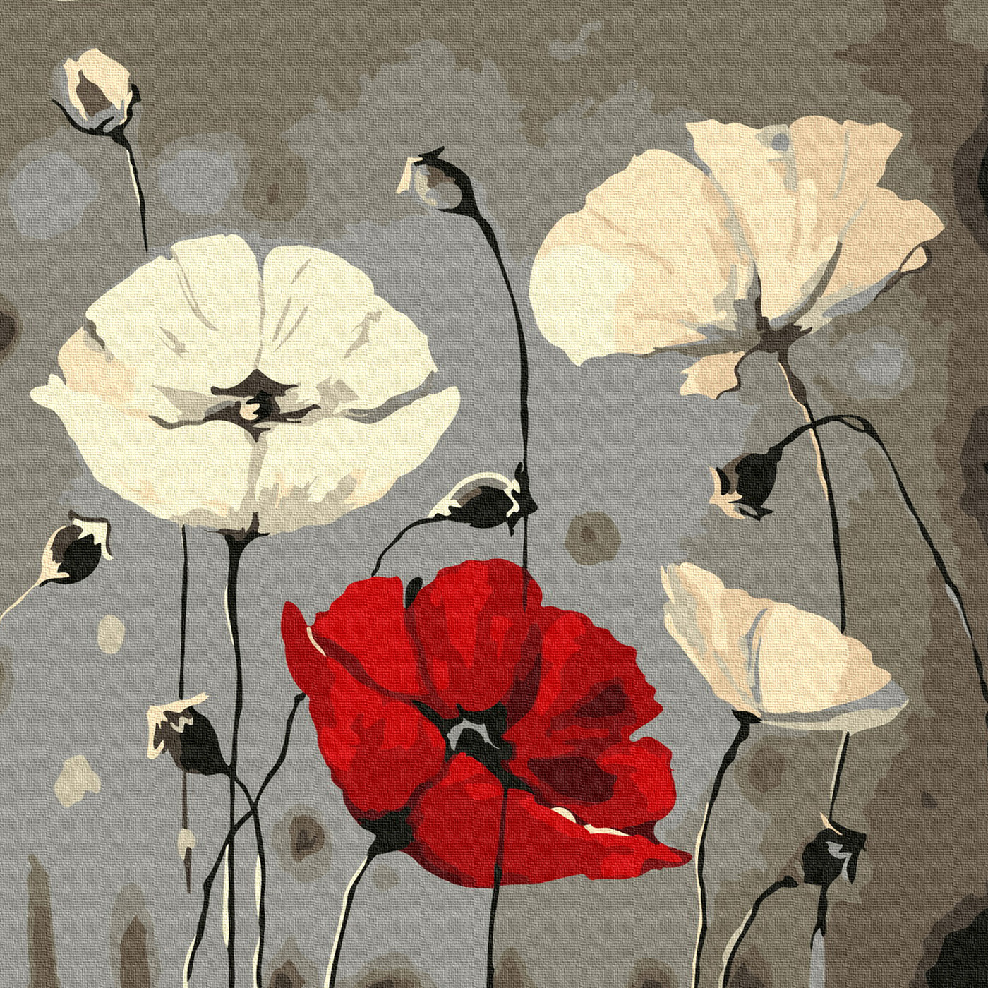 Картина по номерам 30*30 Маки на темном фоне Molly - миниатюра 2