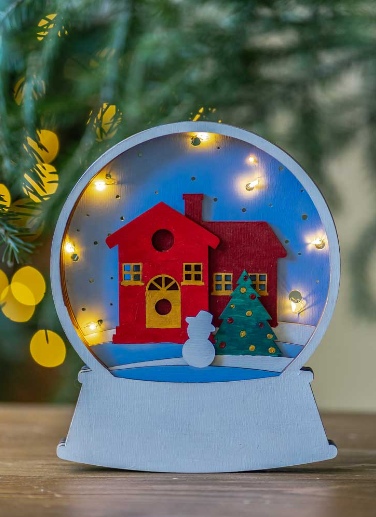 Роспись по дереву Снежный шар с гирдяндой Dobrika 00105 - фото 1