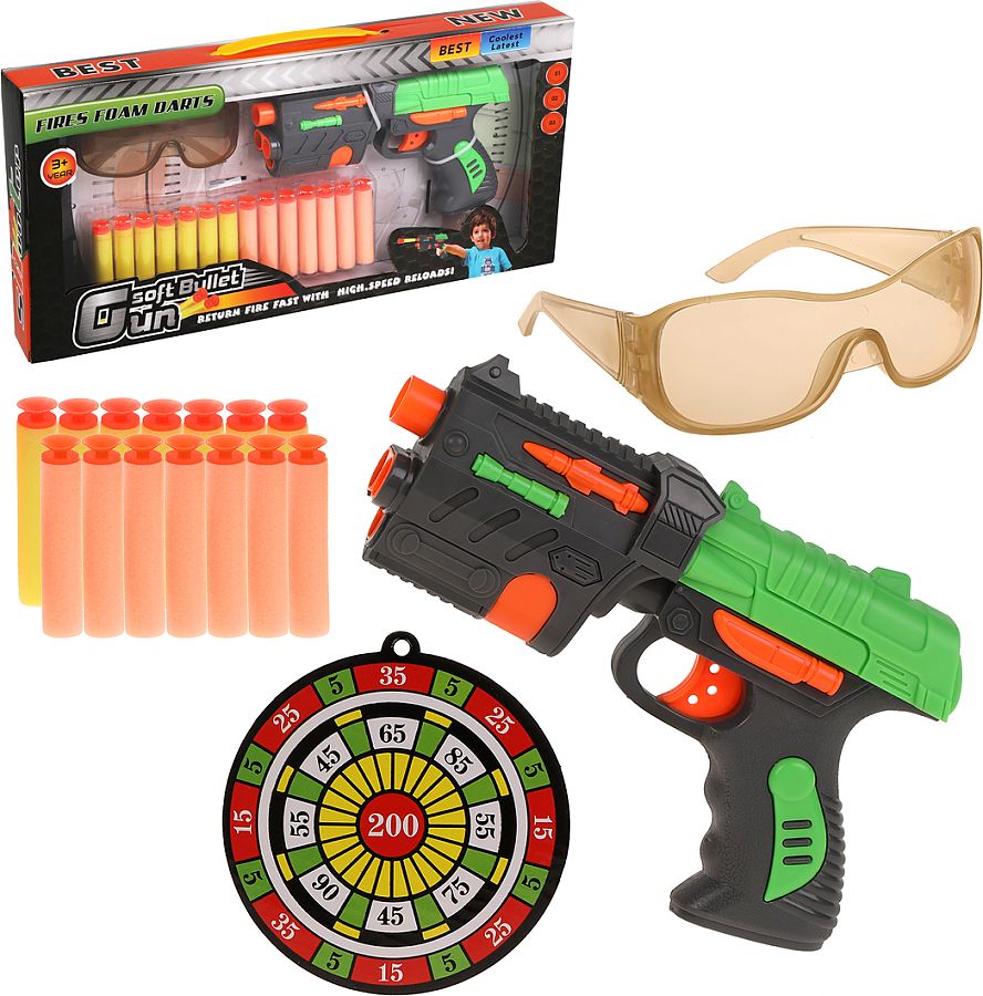 Пистолет с мягкими пулями и мишенью в/к Н04А-2 - фото 1