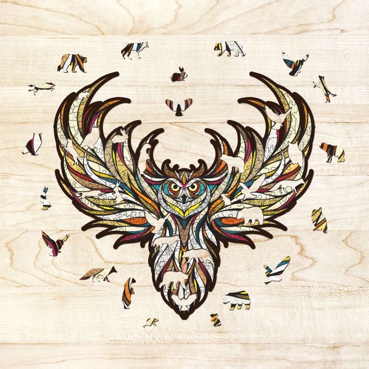 Пазл деревянный Мудрая сова 230 дет. EWA - фото 1