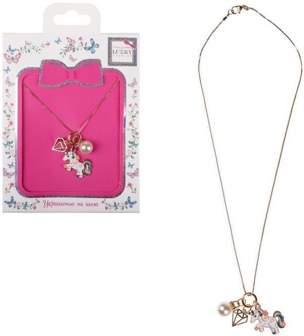 Украшение Цепочка с подвеской Единорог Lukky - фото 1