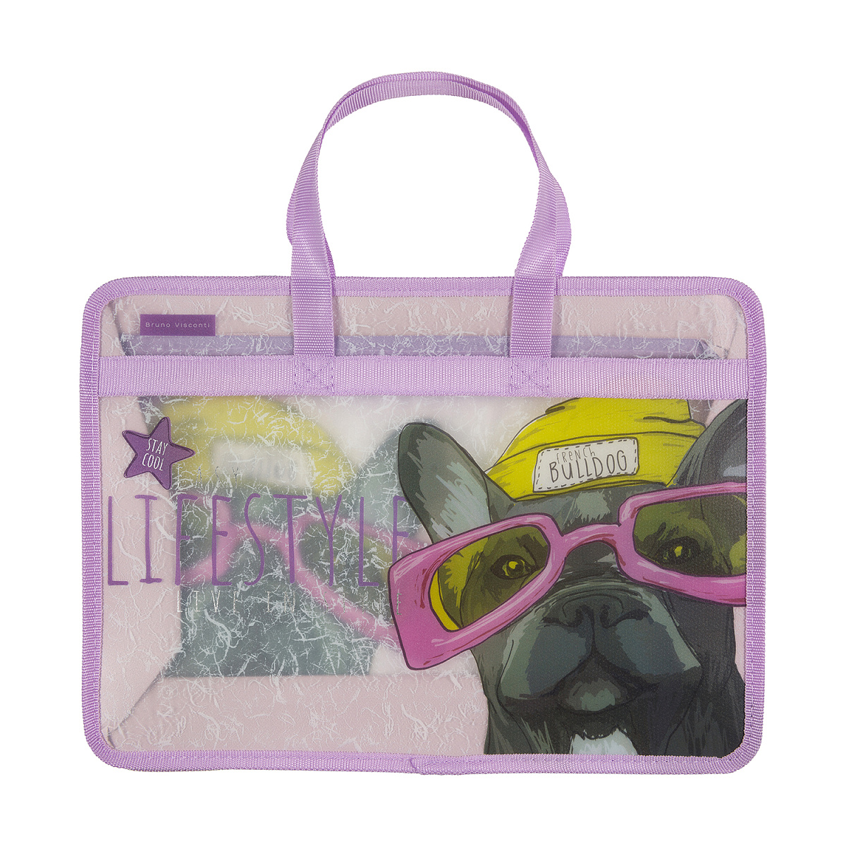 Папка для тетрадей А4 на молнии c ручками Псы на стиле Bruno Visconti - фото 1