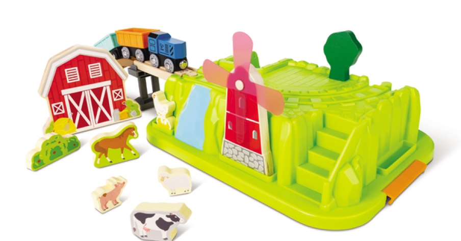 Железная дорога Фермерский домик в чем. Hape - миниатюра 2