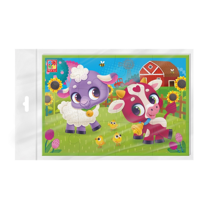 Пазл 12 MAXI мягкие Овечка и корова - фото 1