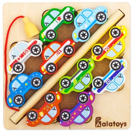 Мозаика деревянная магнитная Машинки - фото 1