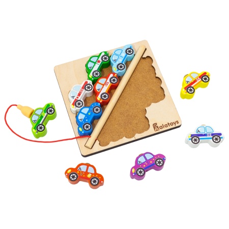 Мозаика деревянная магнитная Машинки - миниатюра 2
