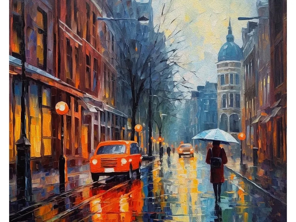 Картина по номерам 30*40 Под дождем - фото 1