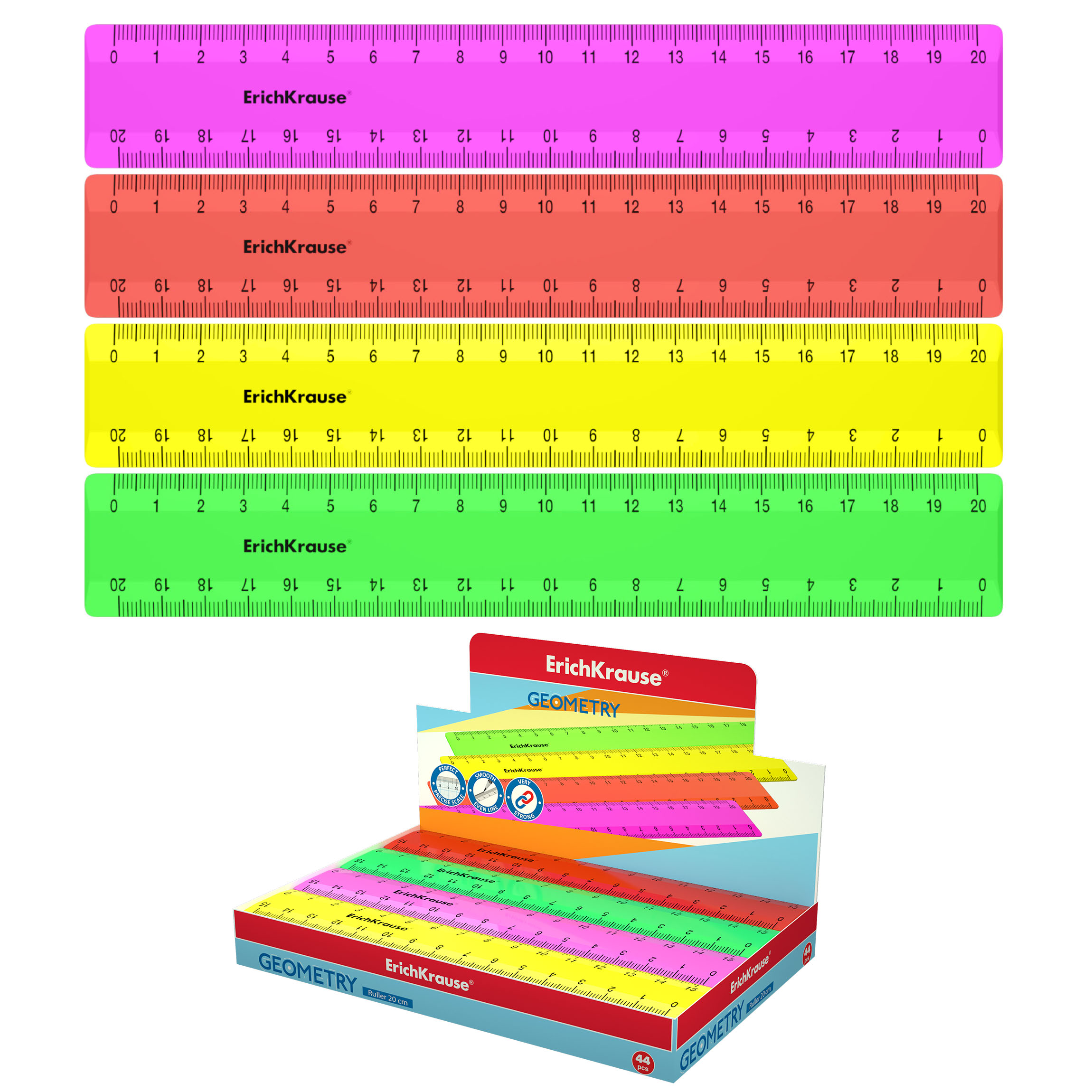 Линейка 20 см. пластик ЕК - фото 1