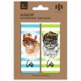  Закладки магнит. 2шт. КОТ В ШЛЯПЕ - фото 1