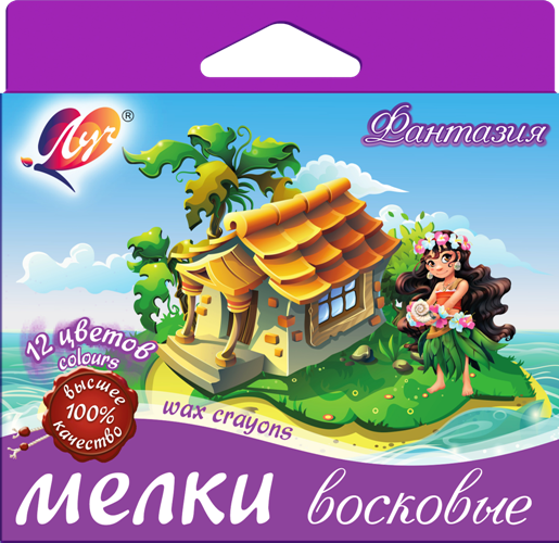 Карандаши восковые 12 цв. Фантазия Луч - миниатюра 2