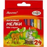 Воск. мелки 24цв. кругл. Мультики - фото 1