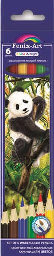 Карандаши 6 цв. акварельные Панда - фото 1