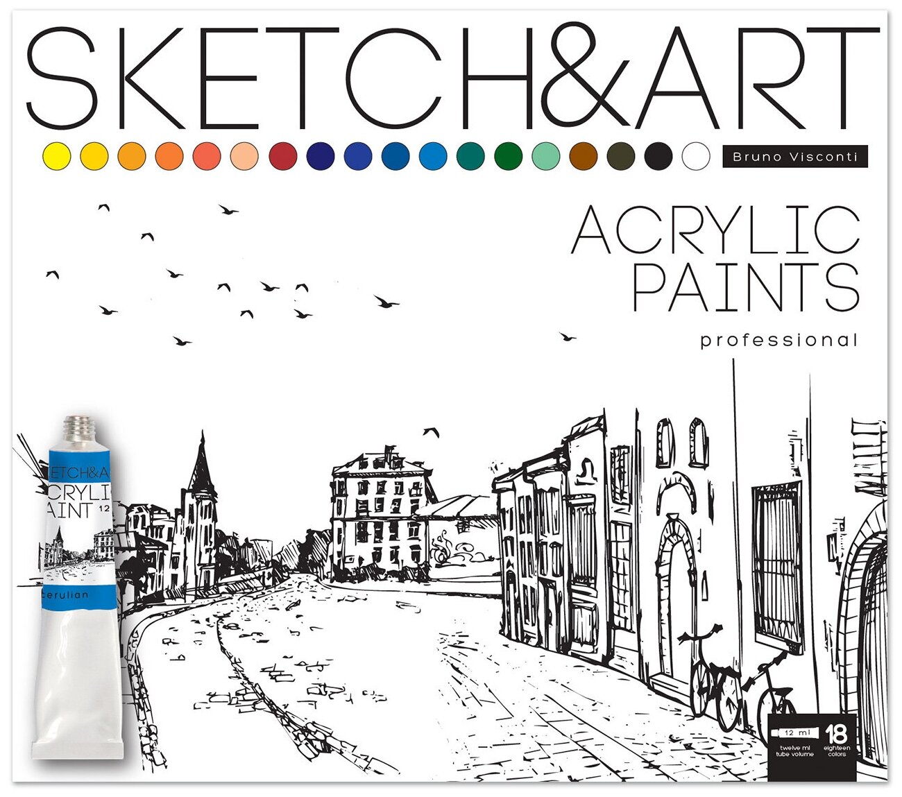 Краски акриловые 18цв*12мл Bruno Visconti - фото 1