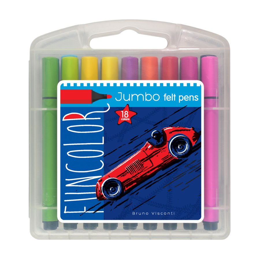 Фломастеры 18цв. JUMBO в пенале Bruno Visconti - фото 1