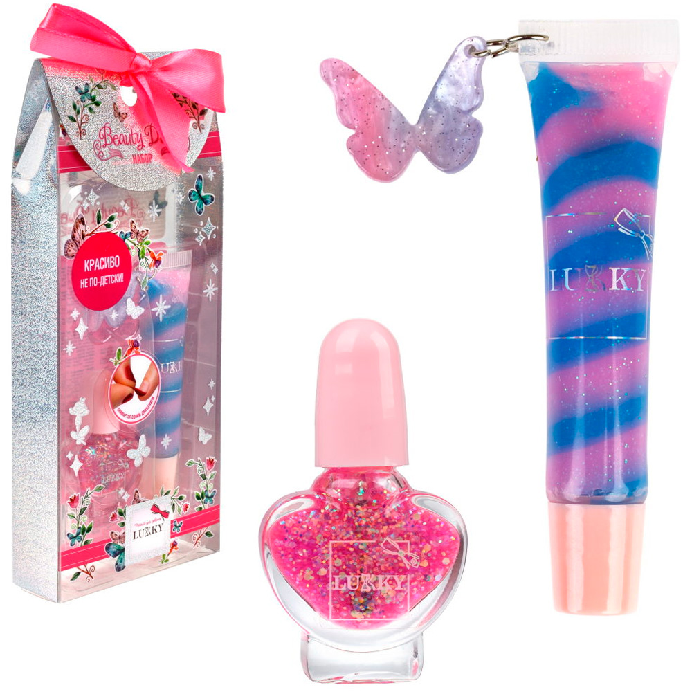 Блеск для губ с лаком фиол. Lukky - фото 1