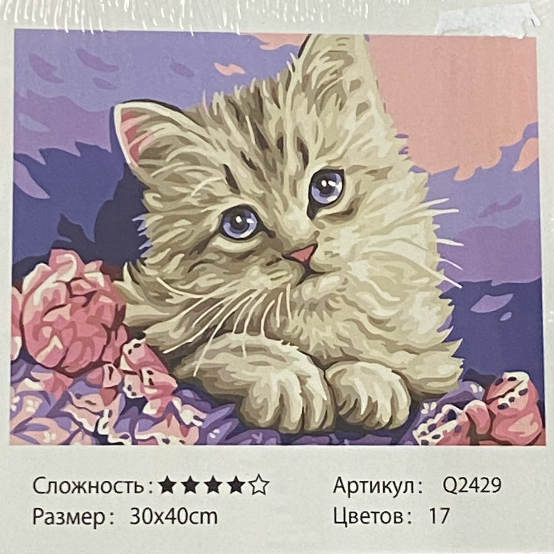 Картина по номерам 30*40 Котик - фото 1