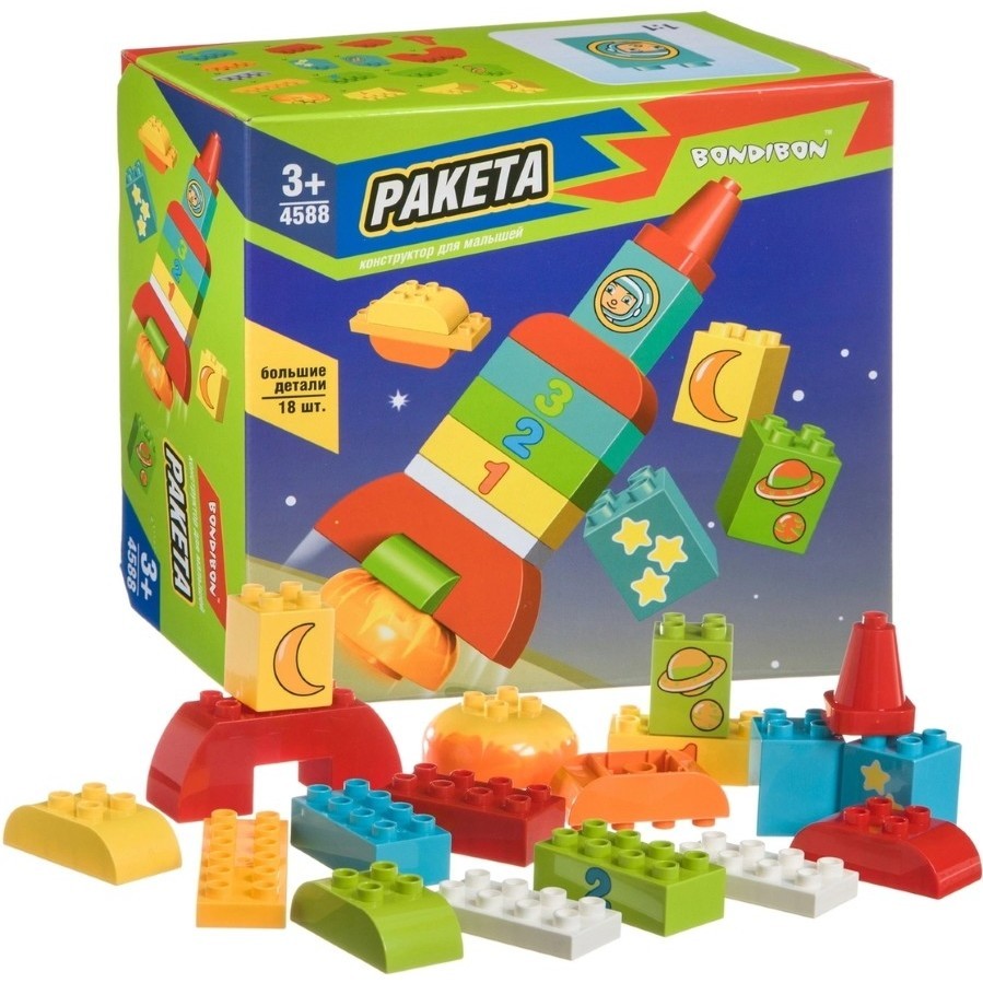Конструктор блочный Ракета 18д. - фото 1