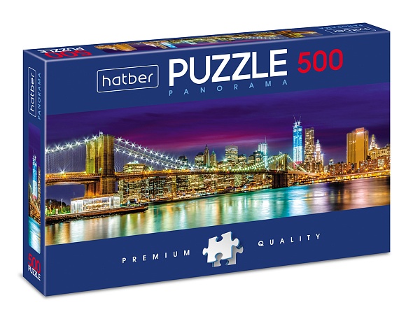 Пазл 500 панорама Ночной город Hatber - фото 1