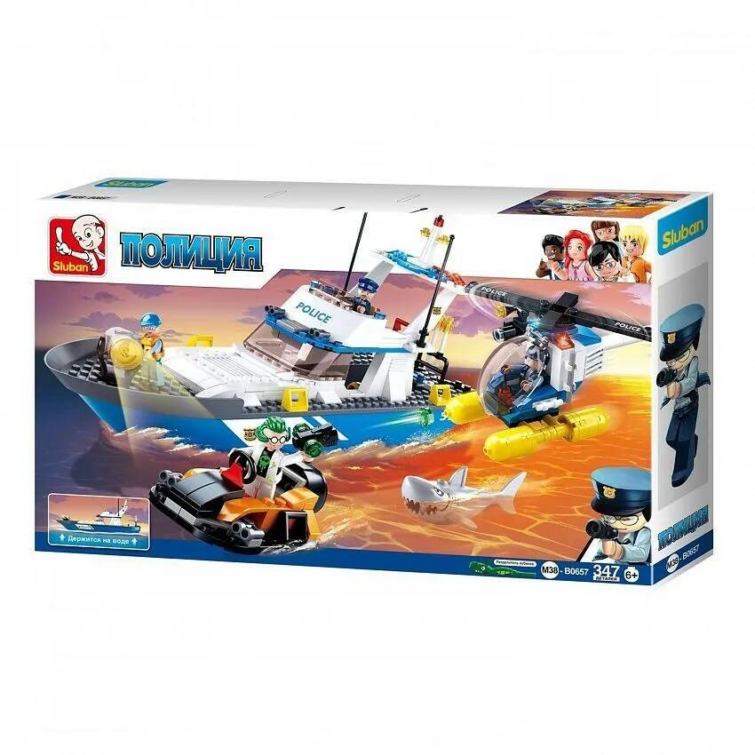 Конструктор СЛУБАН Полиция. Морской патруль 347 дет. М38-В0657 - фото 1