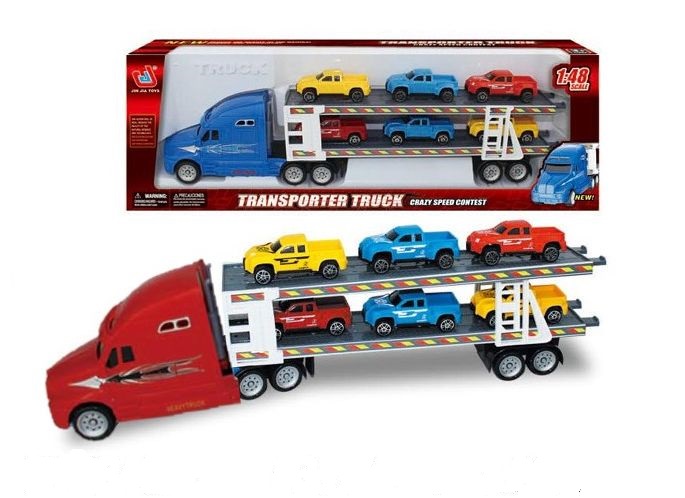 Машина Автовоз с машинками (6шт) сини. в/к - фото 1