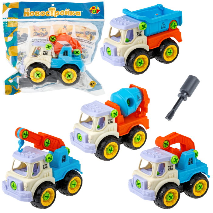 Конструктор винтовой Строительная техника 4 вида в/п - фото 1