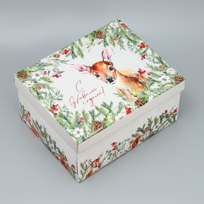 Коробка подарочная С новым годом! 31,2*25,6*16,1 - фото 1