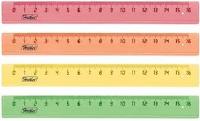 Линейка 15см пластик 4цв. ЕК - фото 1