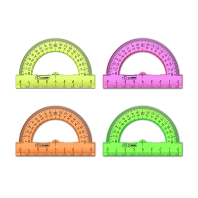 Транспортир 8 см. Стамм Neon Cristal (20) - фото 1